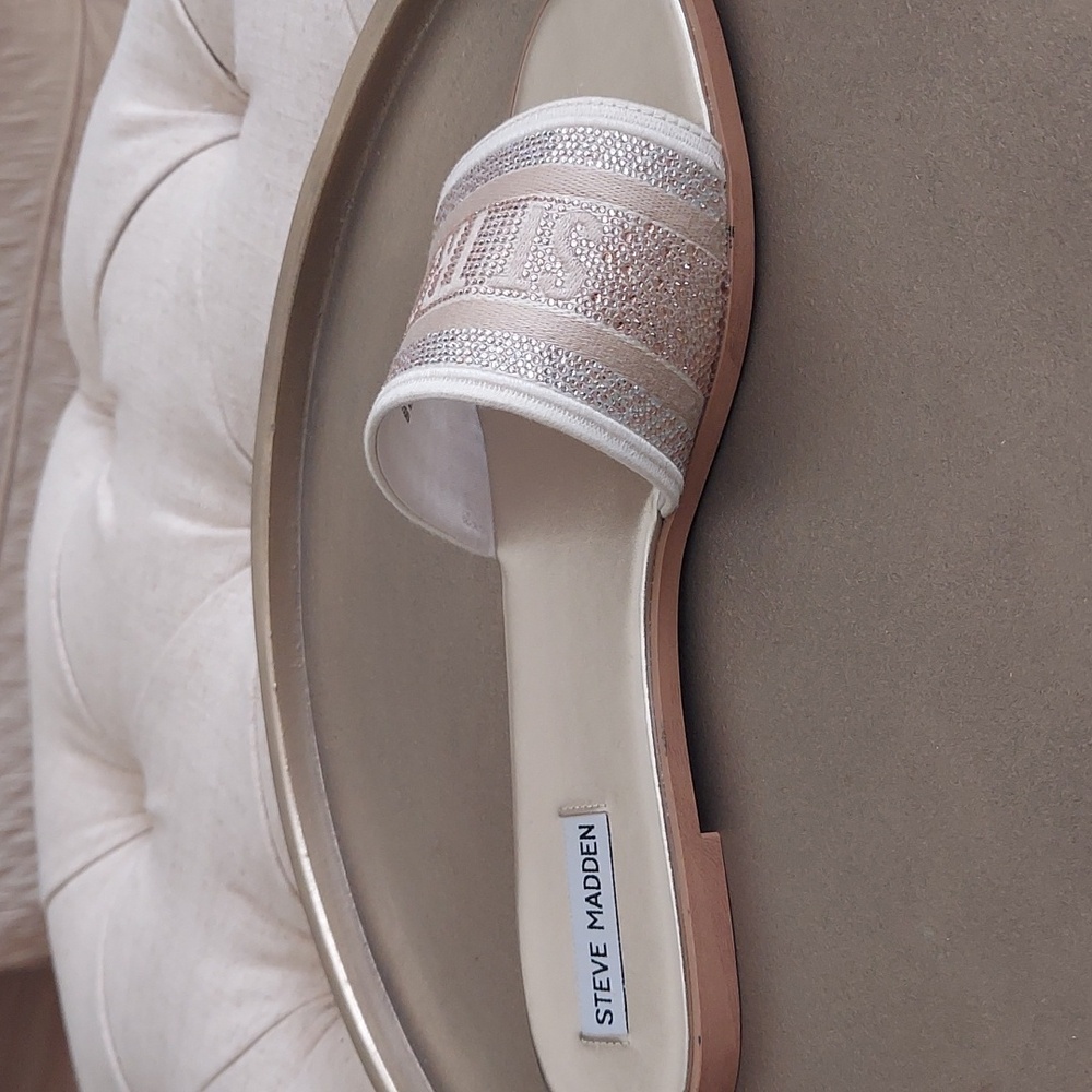 Steve Madden St. Tropez Knox "Rhinestone" Embelished Slide Sandal NWT - Picture 4 of 9